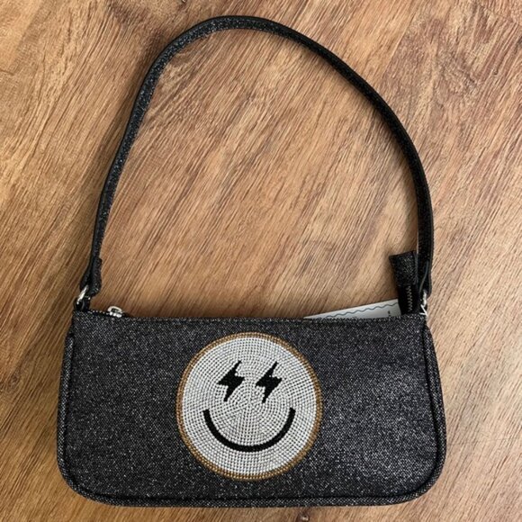 NWT SKINNY DIP LONDON Amber SMILE Emoji Rhinestone-Embellished Shoulder Bag - Picture 3 of 16